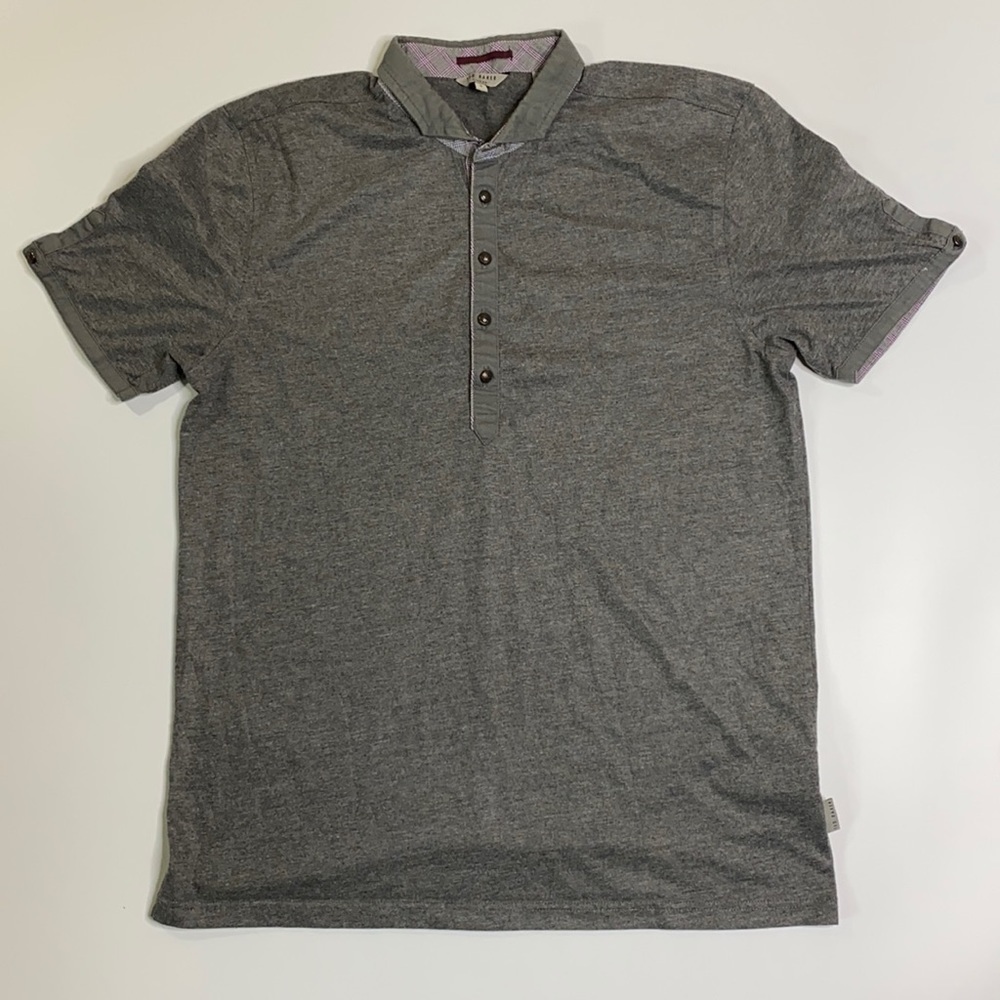 Ted Baker Gray Button Polo Size 3 Small